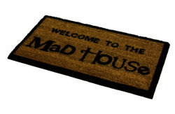 JVL Novelty Mad House PVC Backed Coir Doormat.